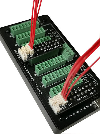 JST wire testing using JST adapter board.